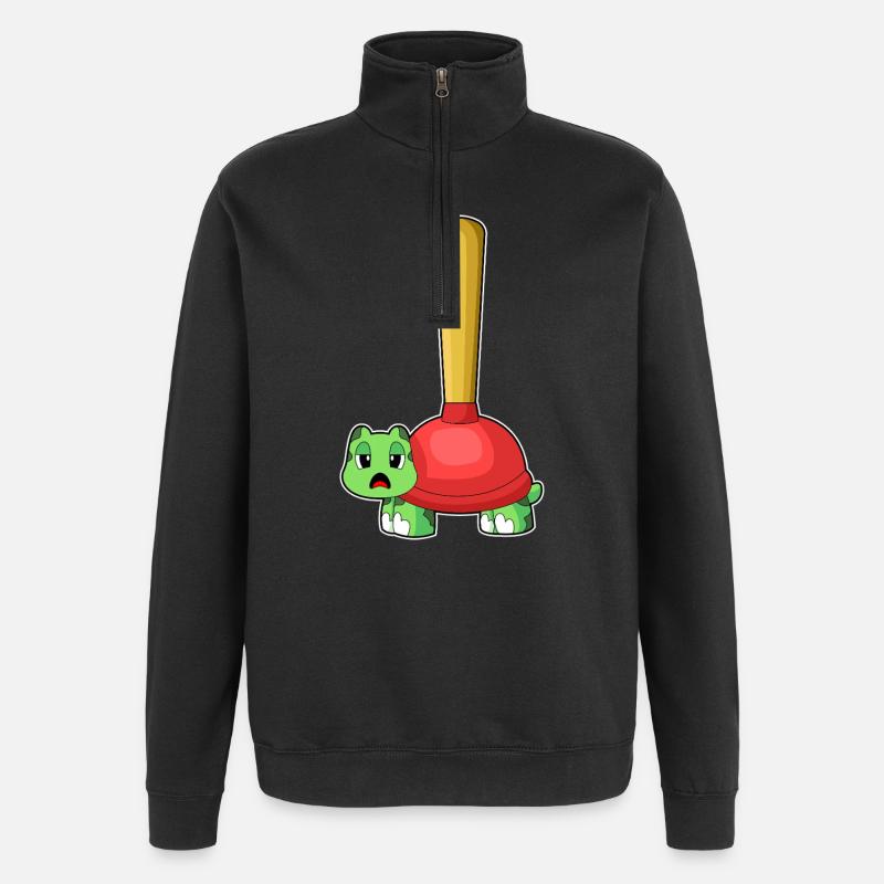 Tortue Pömpel - Sweat à zip 1/4 - noir