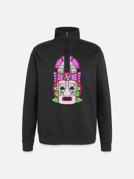 Inka Maya kalender aztec - Quarter-Zip-Sweatshirt - Schwarz