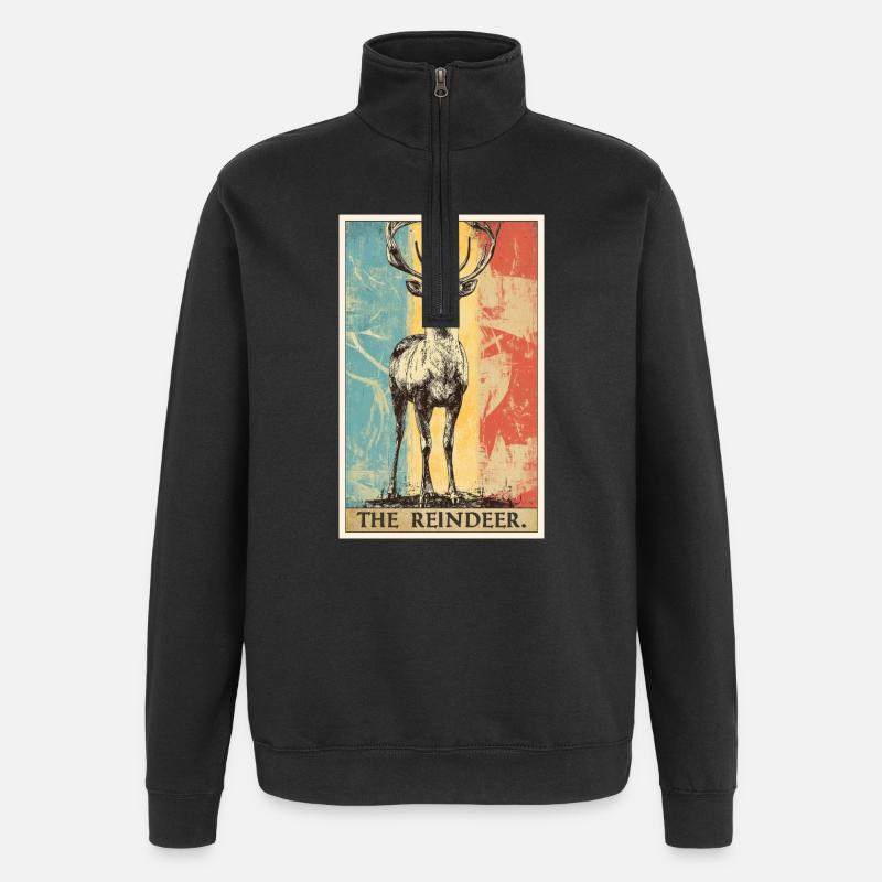 Reindeer Reindeer - Quarter-Zip Sweatshirt - black