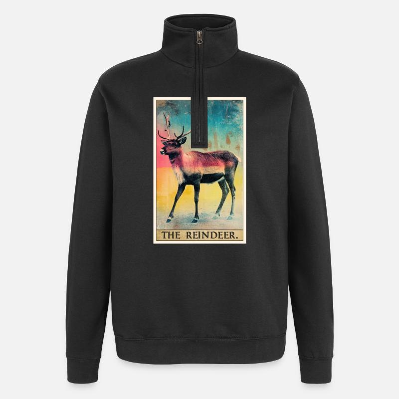 Reindeer Reindeer - Quarter-Zip Sweatshirt - black