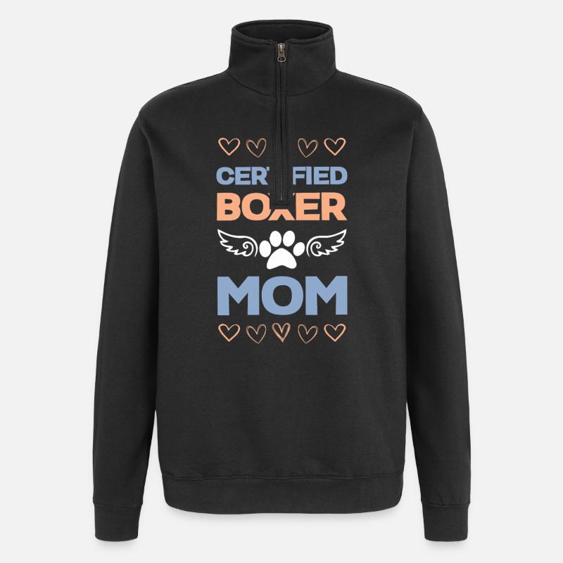 Zertifizierte Boxer-Mama - Quarter-Zip-Sweatshirt - Schwarz