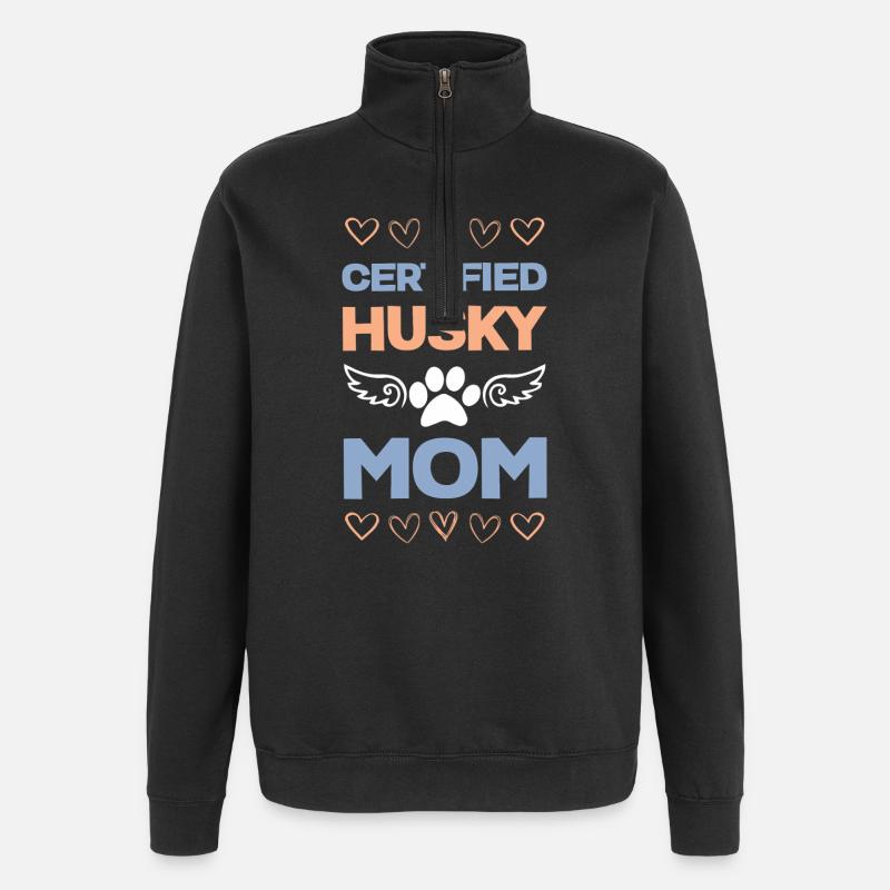 Zertifizierte Husky-Mama - Quarter-Zip-Sweatshirt - Schwarz