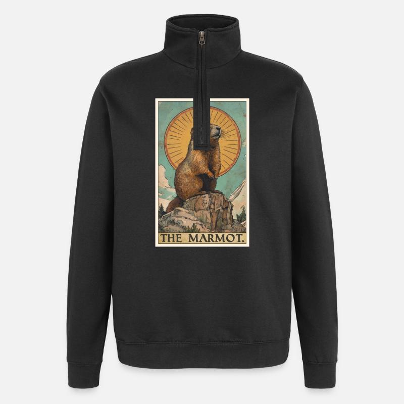 Marmottes Marmotte - Sweat à zip 1/4 - noir
