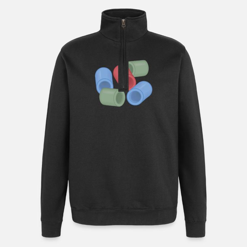 Abstrakte FarbKapseln Bügelperlen - Quarter-Zip-Sweatshirt - Schwarz