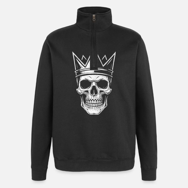 Skull with Crown – Gothic Vibes - Quarter-Zip Sweatshirt - black