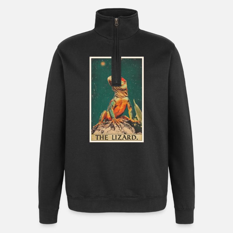 Firben Firben - Sweatshirt med 1/4 lynlås - sort