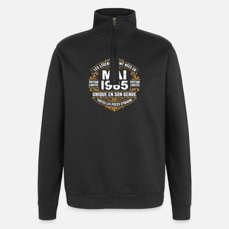 May 1985  - Sweat à zip 1/4 - noir
