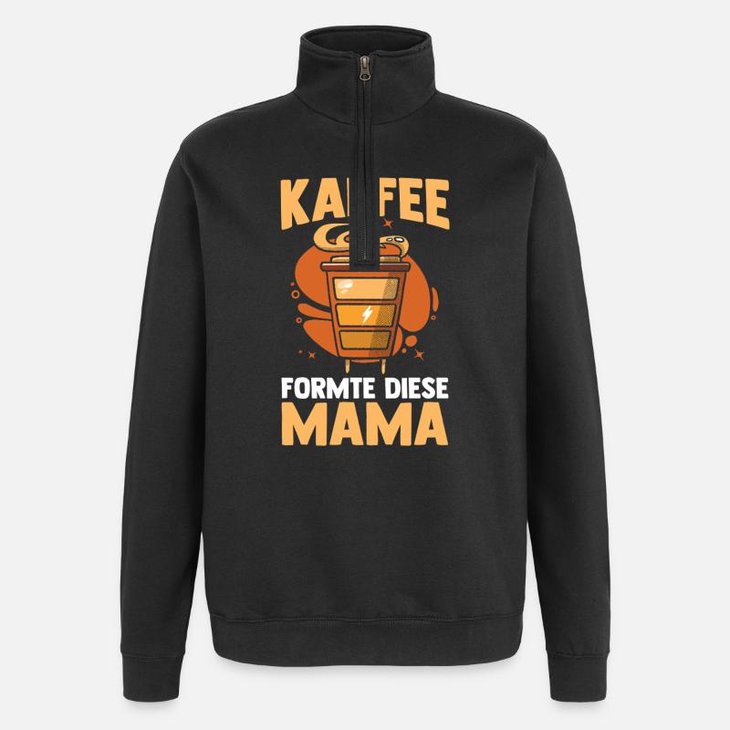Kaffee Kaffeeliebhaber Mutter Mama - Quarter-Zip-Sweatshirt - Schwarz