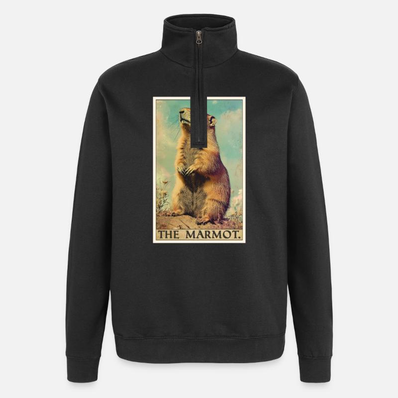 Murmeltiere Murmeltier - Quarter-Zip-Sweatshirt - Schwarz