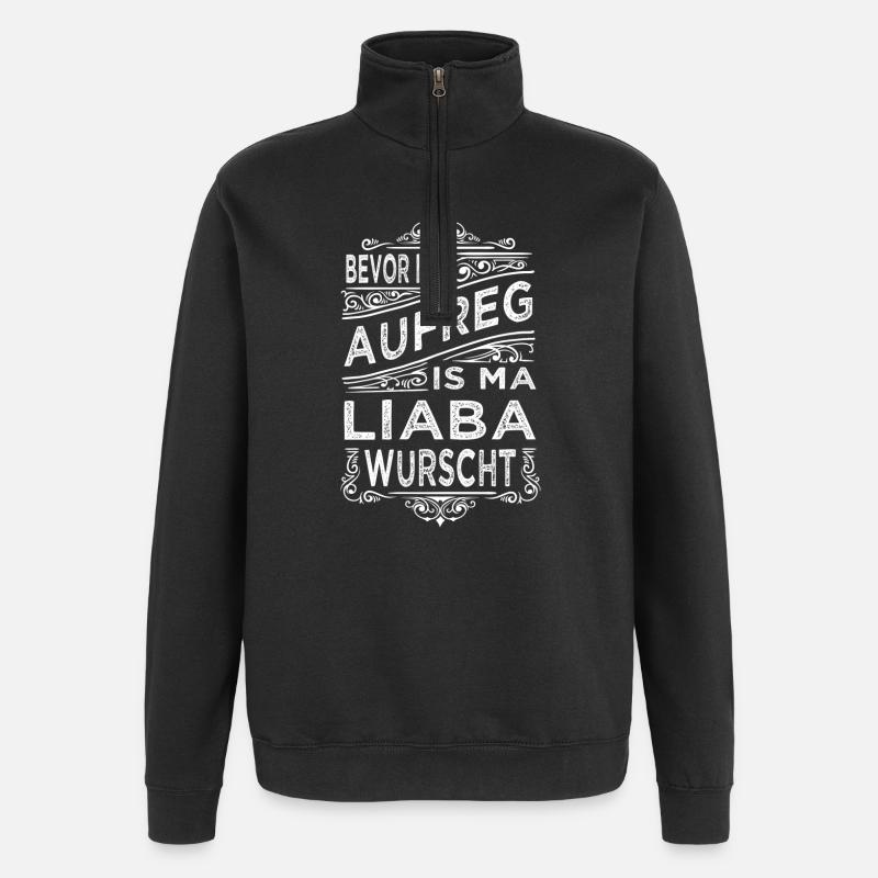 BEVOR I MI AUFREG... - Quarter-Zip-Sweatshirt - Schwarz