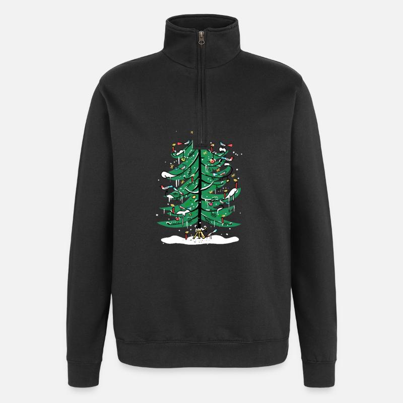 Weihnachten - Quarter-Zip-Sweatshirt - Schwarz
