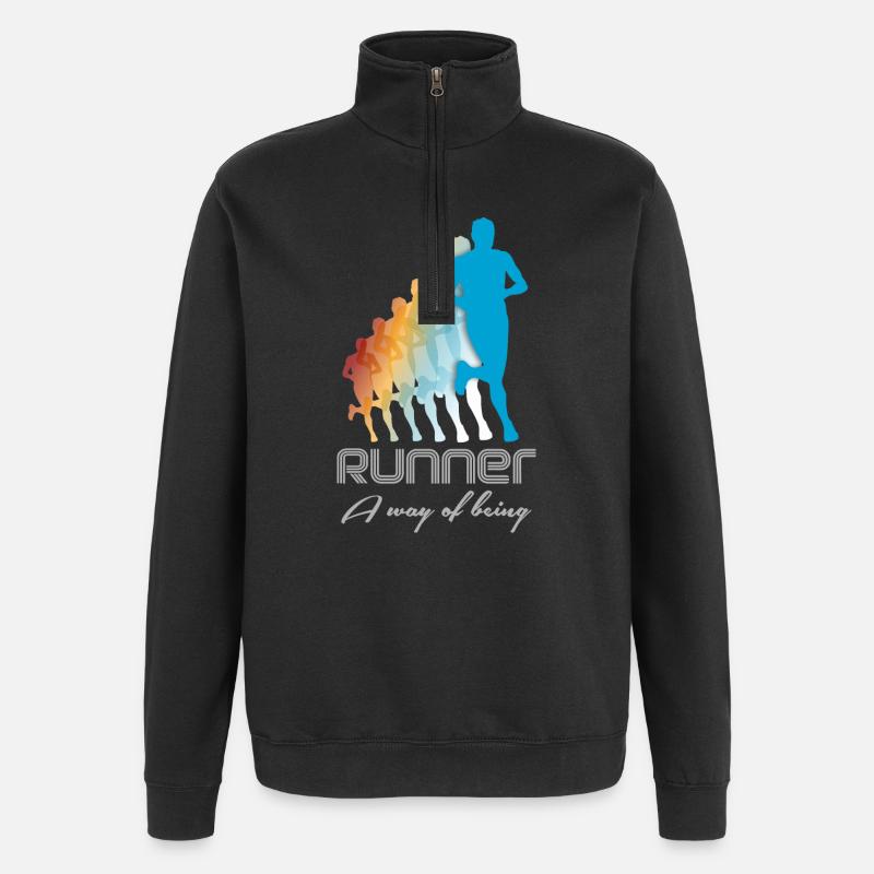 course - Sweat à zip 1/4 - noir