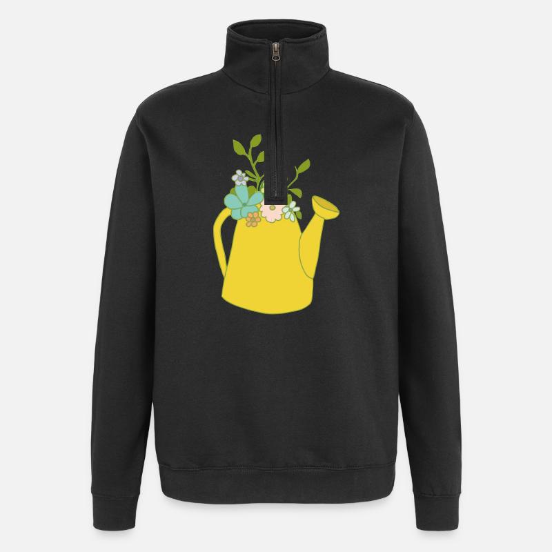 Arrosoir de fleurs - Sweat à zip 1/4 - noir