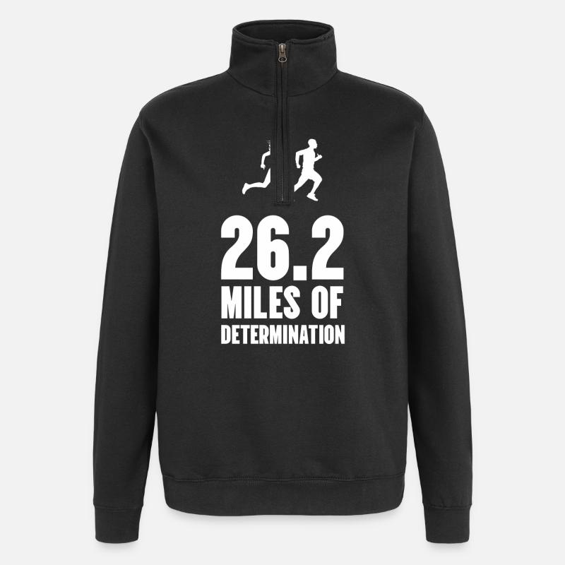 Marathon - 26,2 miles de détermination - Sweat à zip 1/4 - noir