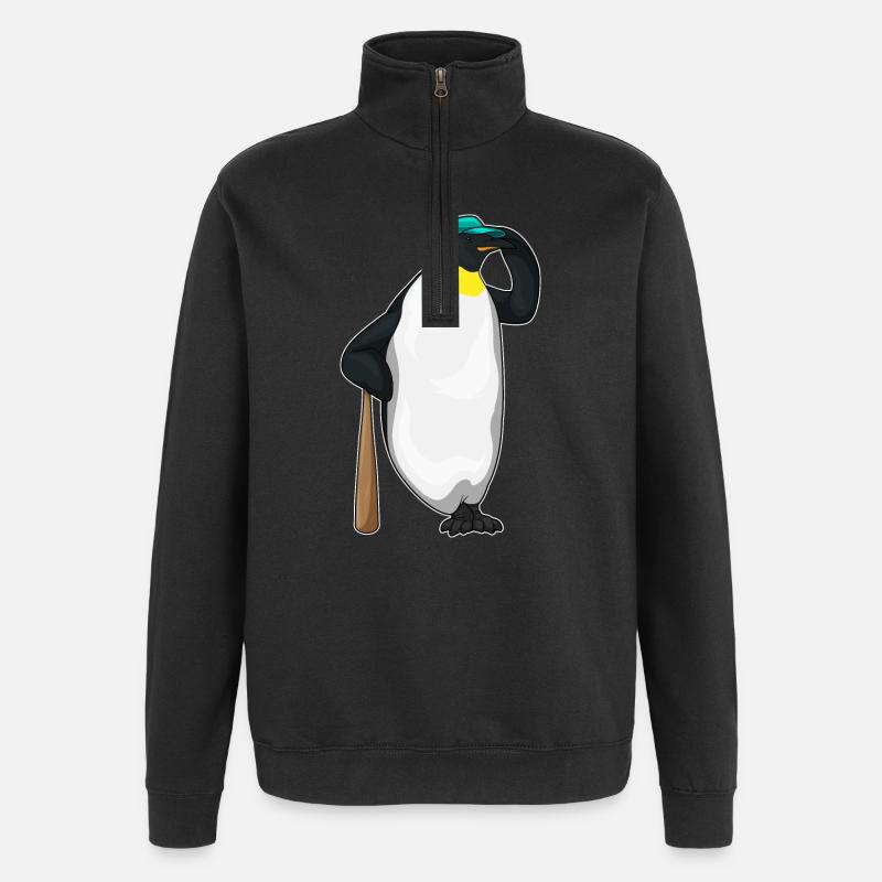 Penguin Baseball Batts - Sweat à zip 1/4 - noir