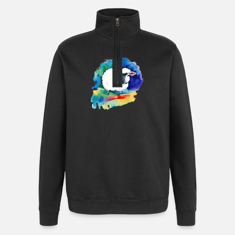Sheep - Quarter-Zip Sweatshirt - black