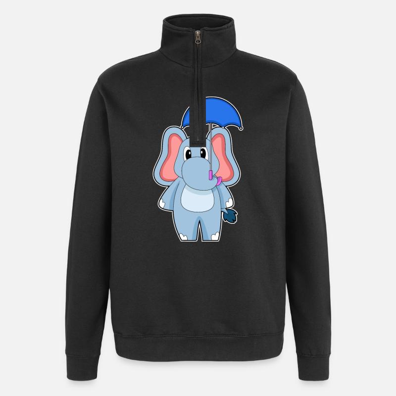 Parapluie d’éléphant - Sweat à zip 1/4 - noir