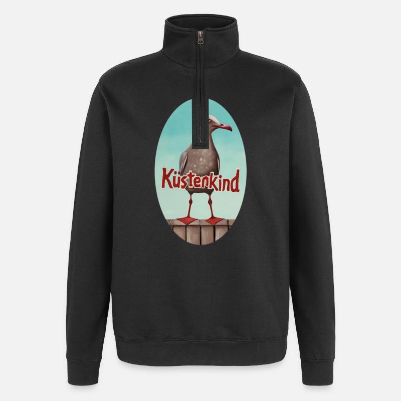 Küstenkind - Quarter-Zip-Sweatshirt - Schwarz