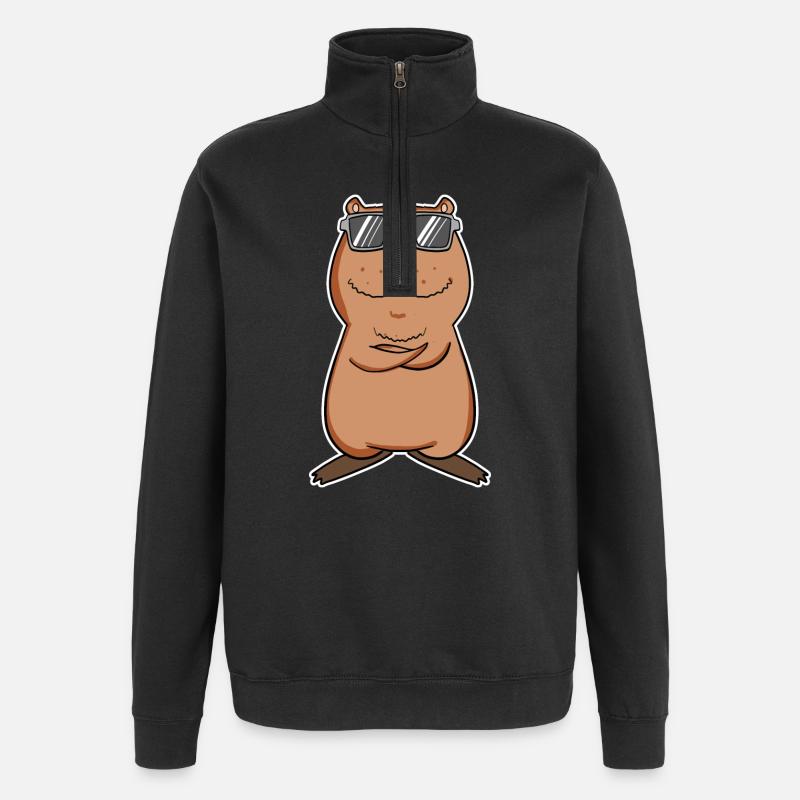 Capybara - Sweat à zip 1/4 - noir