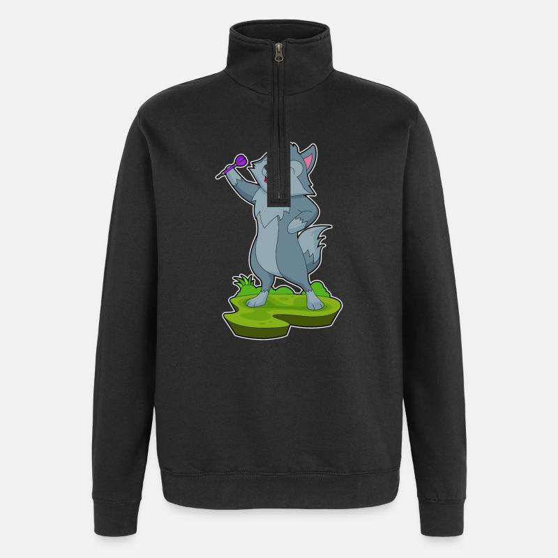 Dart de loup Dartpfeil - Sweat à zip 1/4 - noir