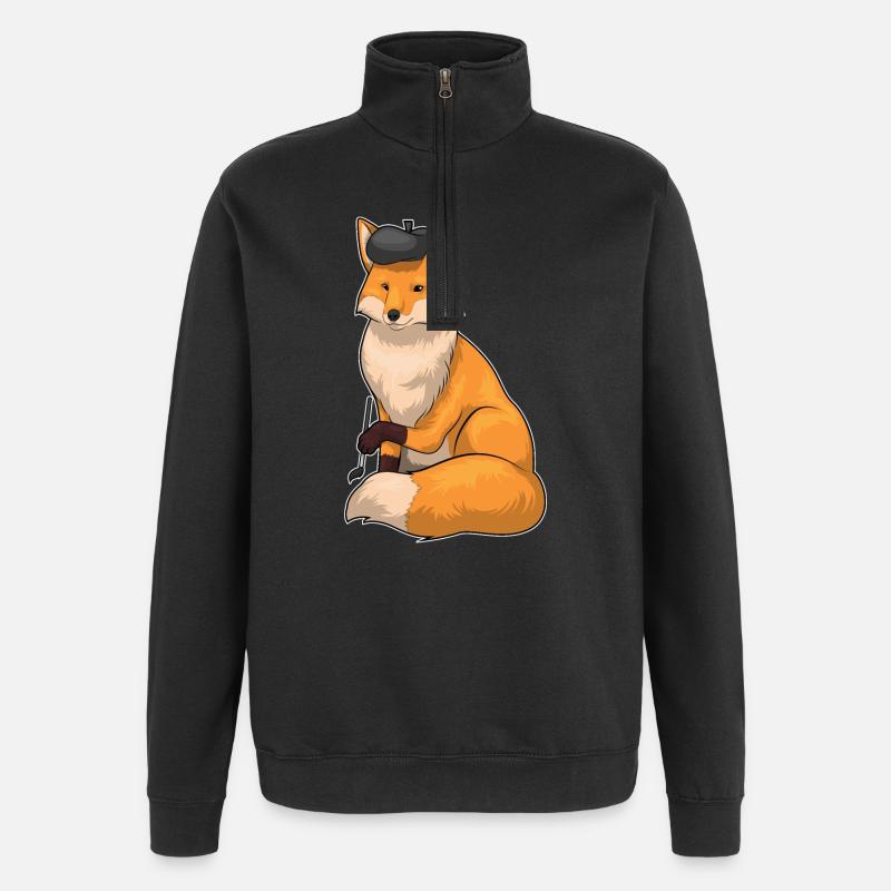 Fox Painter Peinture Pinceau - Sweat à zip 1/4 - noir