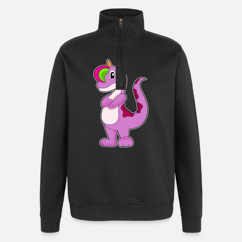 Licorne Gekko - Sweat à zip 1/4 - noir