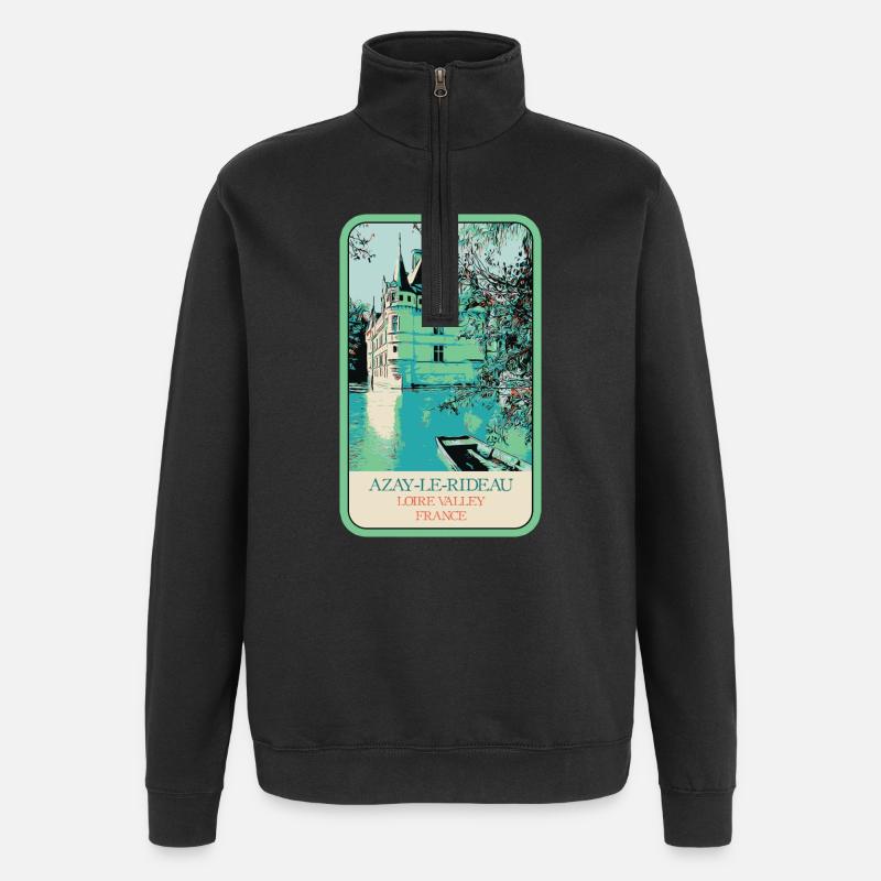 Château d'Azay-le-Rideau: charme et Élégance - Sweat à zip 1/4 - noir