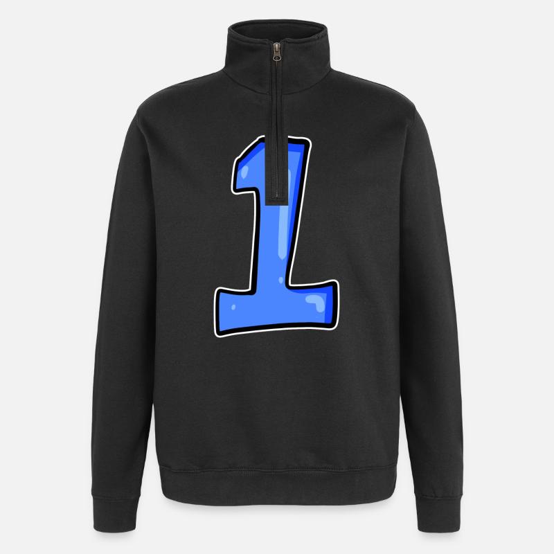 1 - Sweat à zip 1/4 - noir