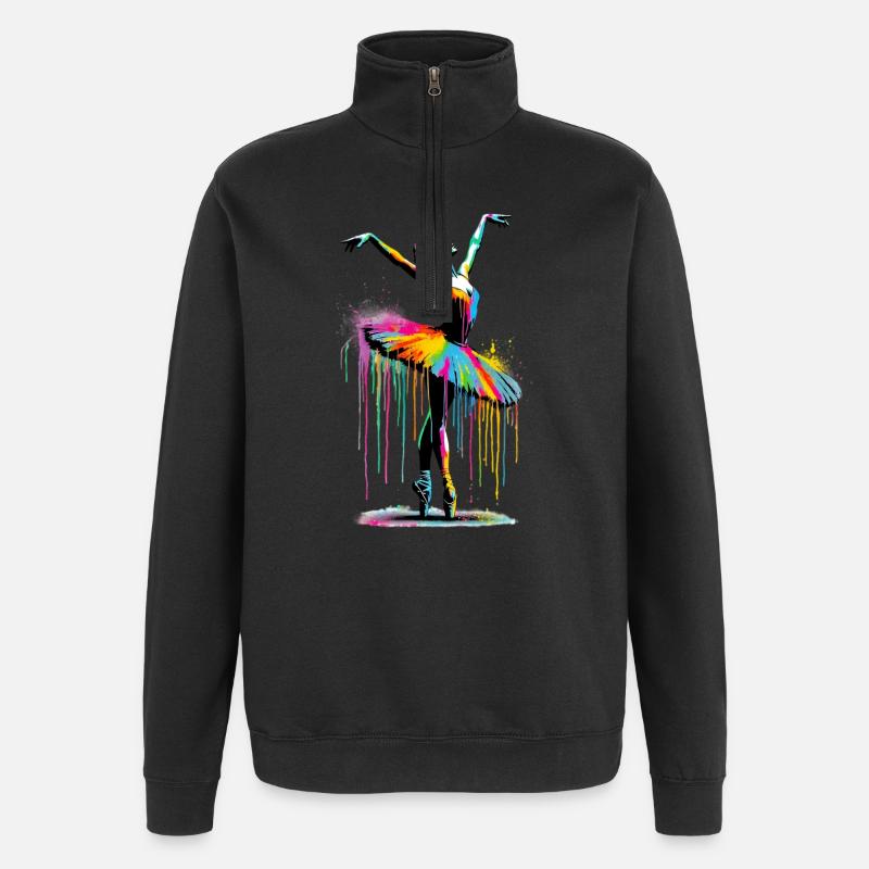 Danseuse de ballet avec tutu - Sweat à zip 1/4 - noir