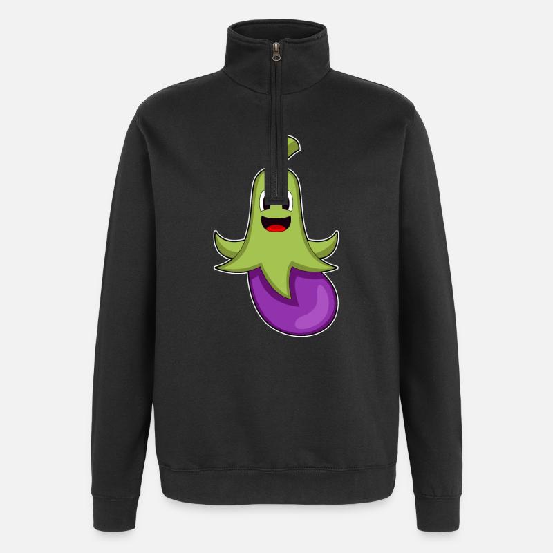 Poulpe Aubergine - Sweat à zip 1/4 - noir