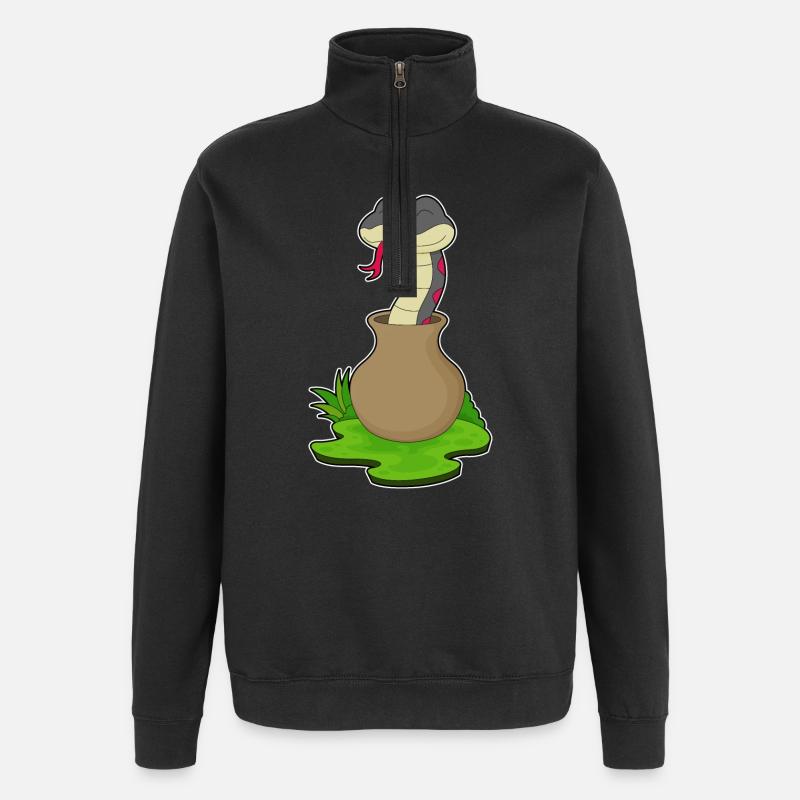 Snake Vase - Quarter-Zip Sweatshirt - black