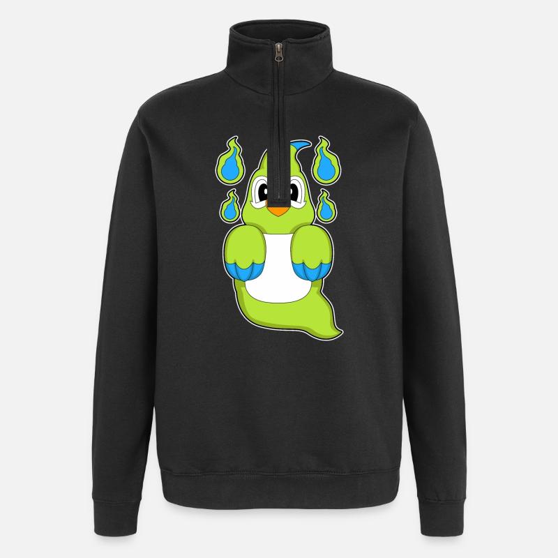 Fantôme perroquet - Sweat à zip 1/4 - noir