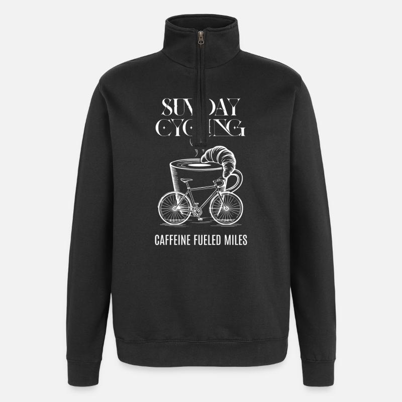Miles alimentés par la caféine - Sweat à zip 1/4 - noir