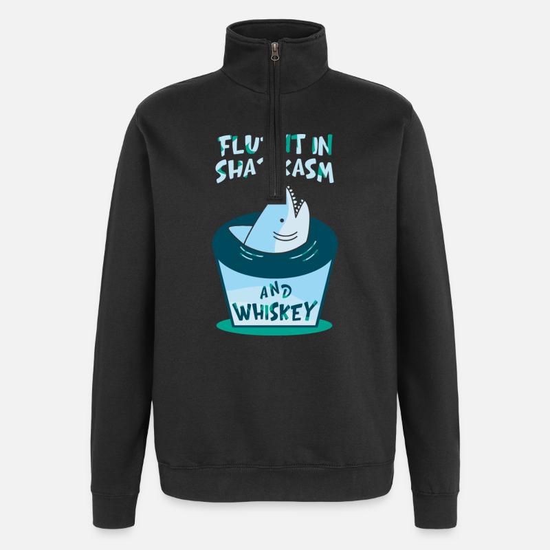 Whiskey Spruch Whiskeytrinker Whiskeyliebhaber - Quarter-Zip-Sweatshirt - Schwarz