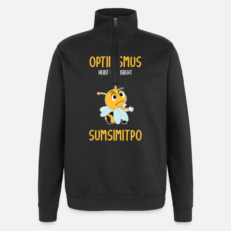 Lustige Comic Biene Sumsimitpo - Quarter-Zip-Sweatshirt - Schwarz