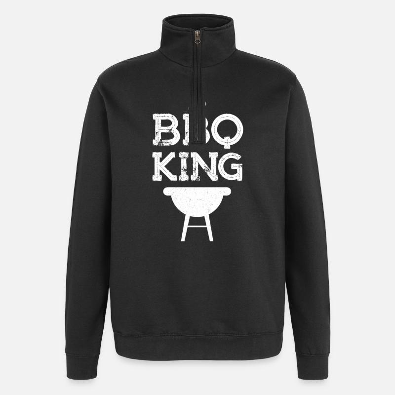 Conception principale du barbecue BBQ King - Sweat à zip 1/4 - noir