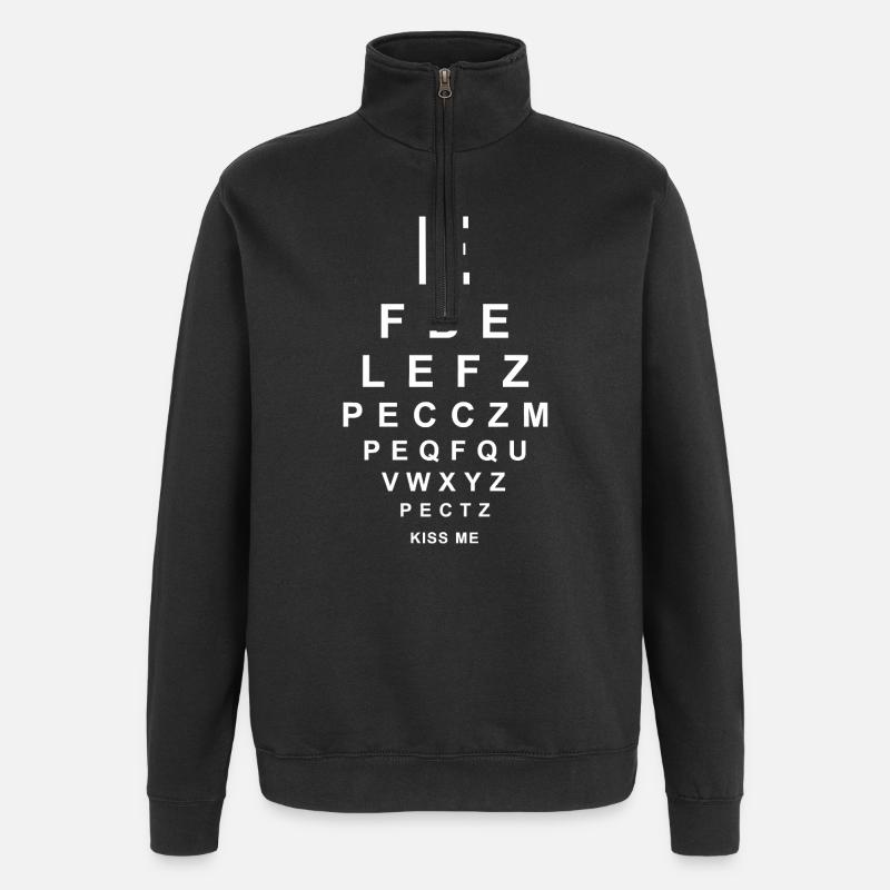 Test de la vue - Embrasse-moi - Sweat à zip 1/4 - noir