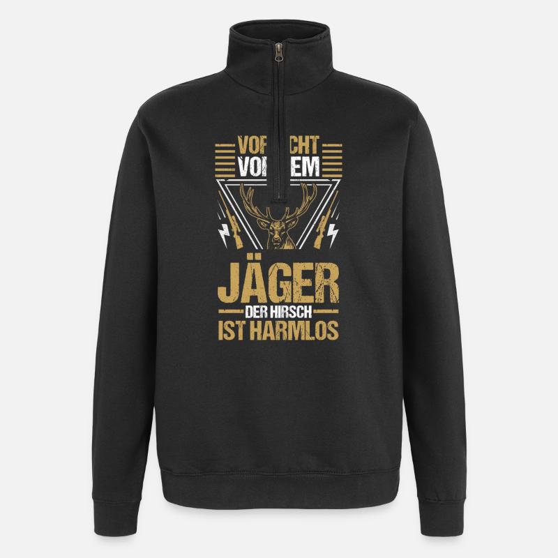 Jagd Jagen Waidmann Jäger - Quarter-Zip-Sweatshirt - Schwarz