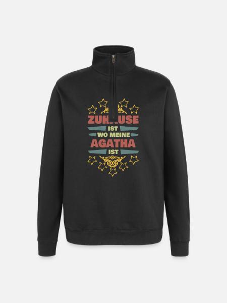 Geschenk für Agatha - Quarter-Zip-Sweatshirt - Schwarz