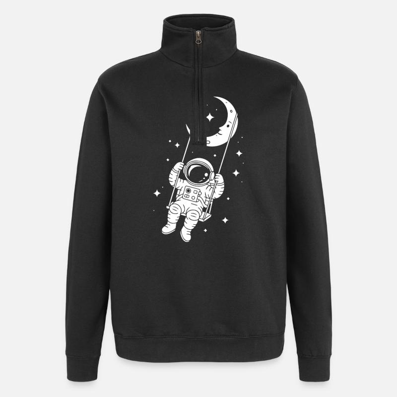 Astronaute Cosmos Spatial Swing - Sweat à zip 1/4 - noir