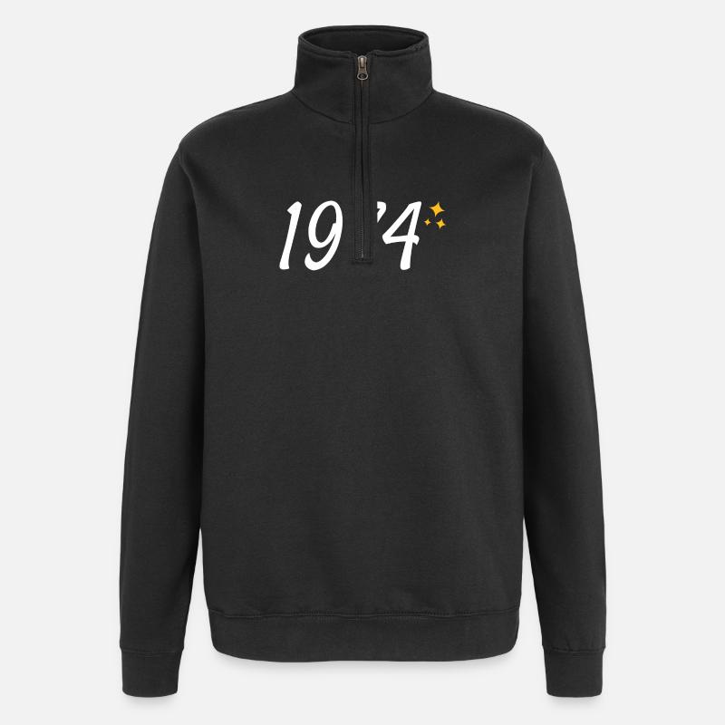 1974 - Sweat à zip 1/4 - noir