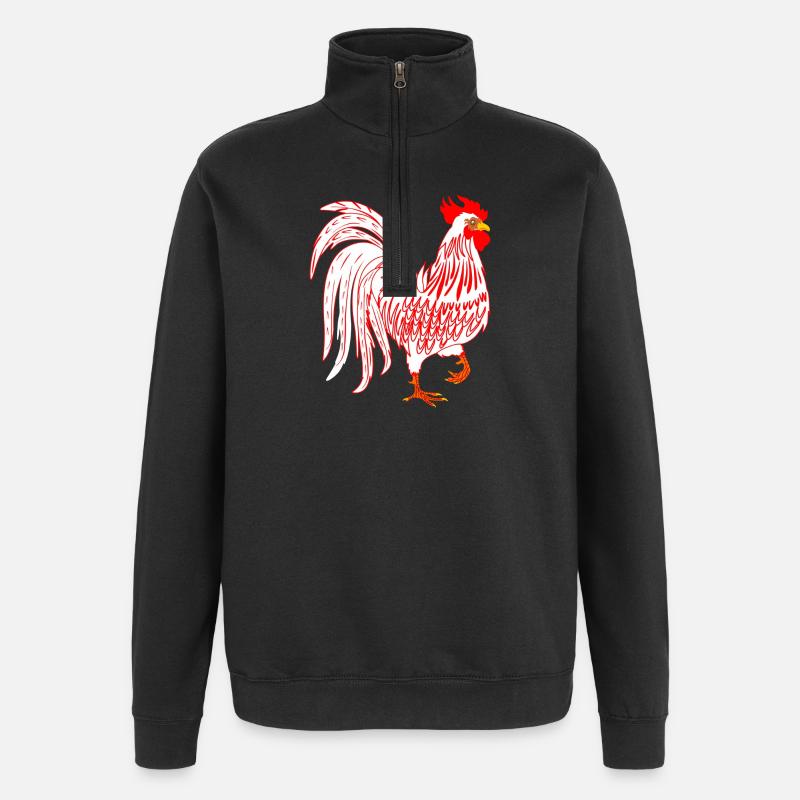 Weißer Hahn Hahn Coq - Quarter-Zip-Sweatshirt - Schwarz
