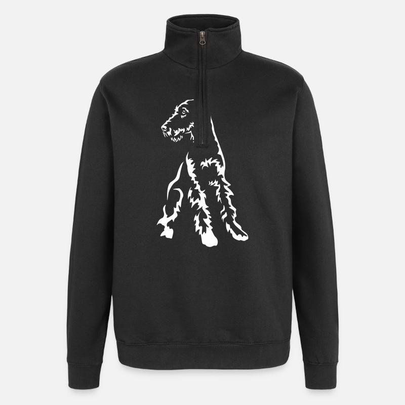 Airedale Terrier "Black Edition" - Quarter-Zip Sweatshirt - black