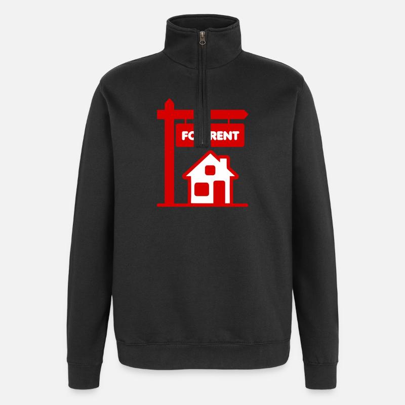 Rotes Schild zu mieten - Quarter-Zip-Sweatshirt - Schwarz