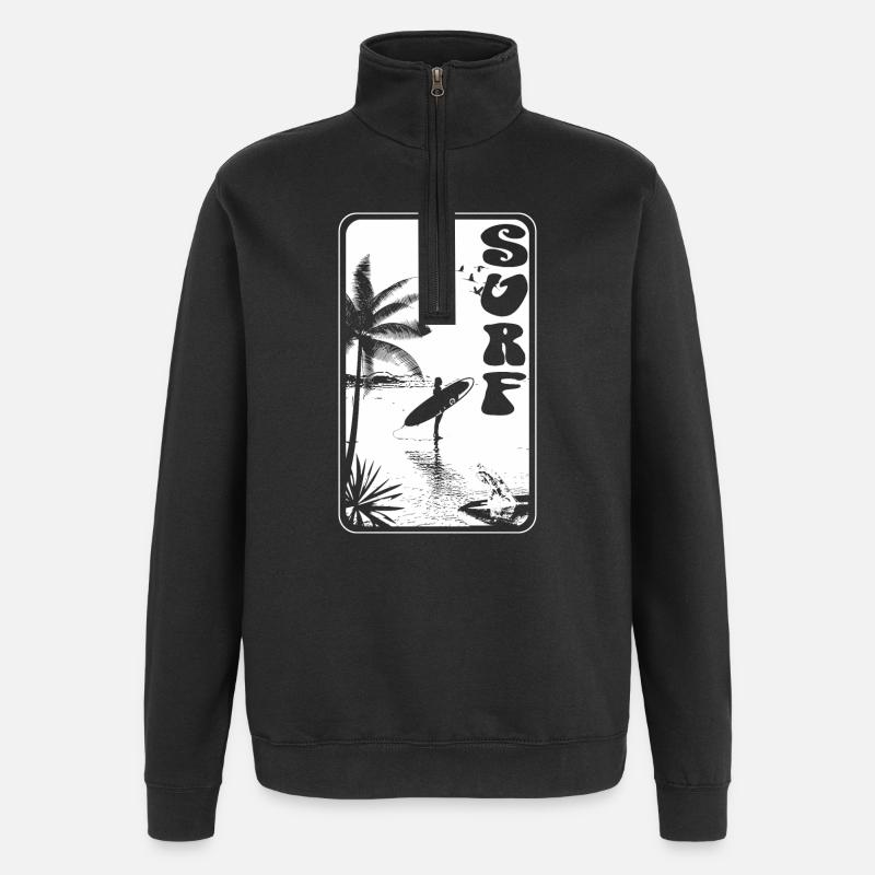 SURF - Sweat à zip 1/4 - noir