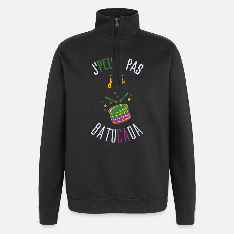 I can't I have built - Quarter-Zip Sweatshirt - black