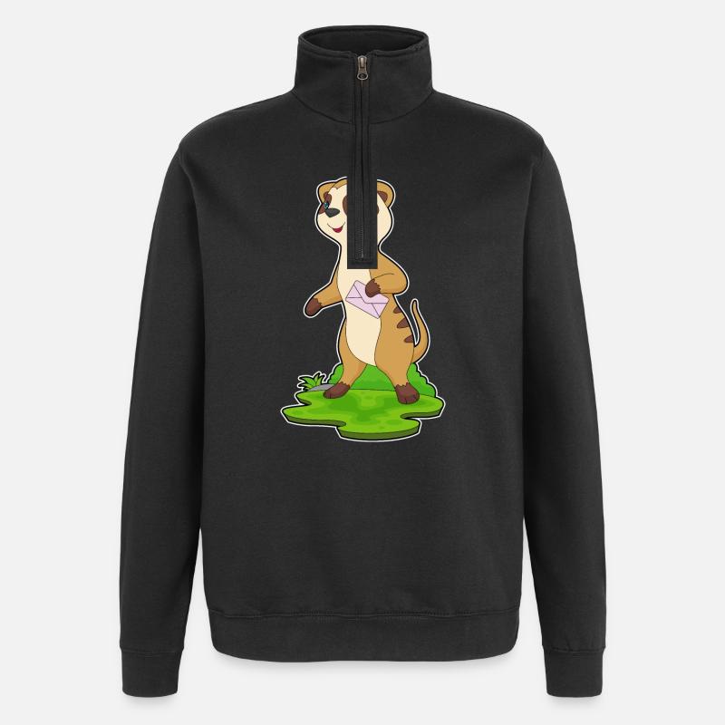 Erdmännchen Brief - Quarter-Zip-Sweatshirt - Schwarz