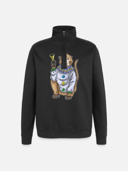 Monkey Clown Clown Horn - Quarter-Zip Sweatshirt - black