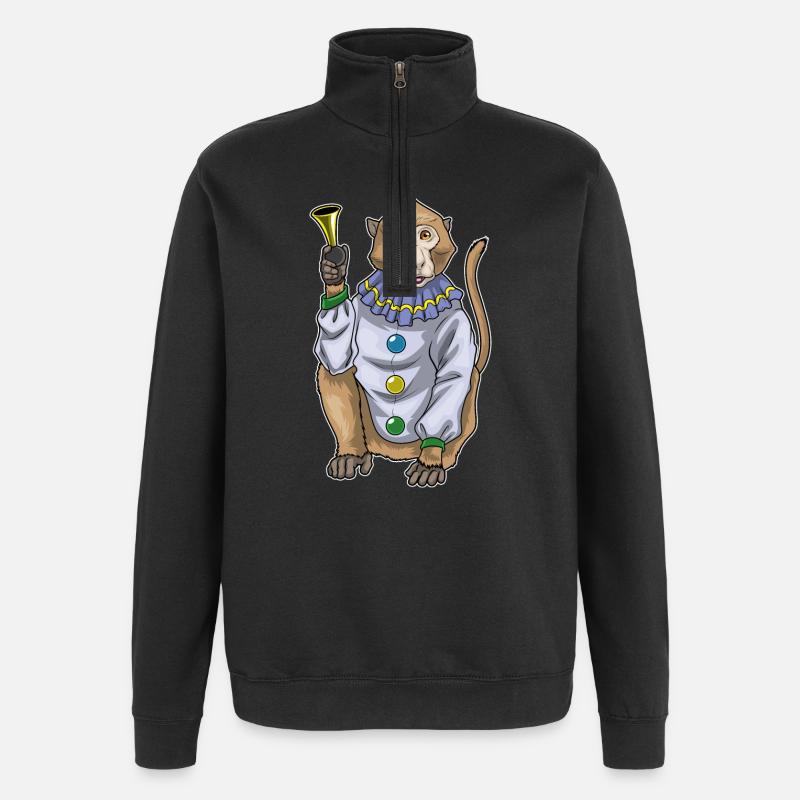 Affe Clown Hupe - Quarter-Zip-Sweatshirt - Schwarz