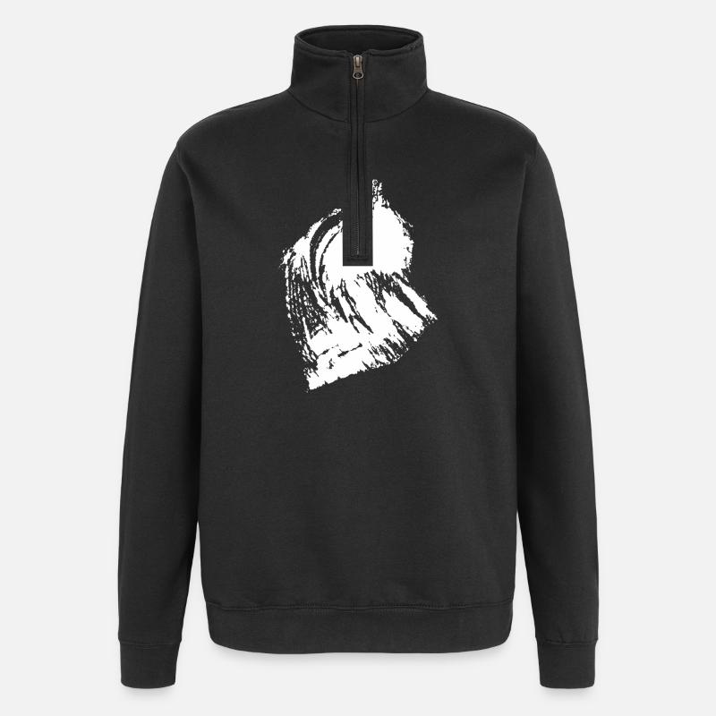 Mural Mountains - Quarter-Zip Sweatshirt - black
